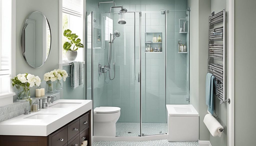 efficient small bathroom layout with shower conversion